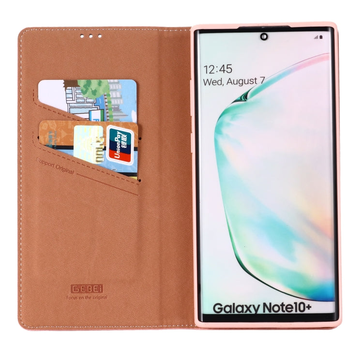 For Galaxy Note 10+ GEBEI PU+TPU Horizontal Flip Protective Case with Holder & Card Slots(Rose Gold) - Galaxy Phone Cases by GEBEI | Online Shopping UK | buy2fix