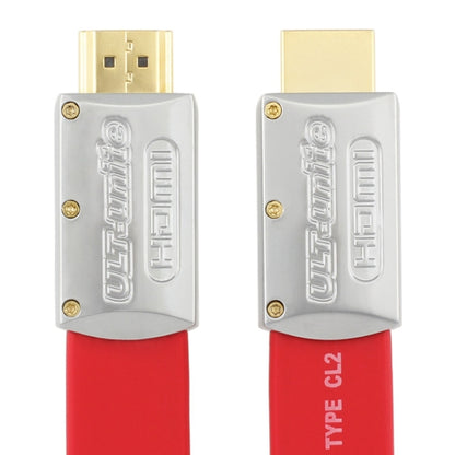 ULT-unite 4K Ultra HD Gold-plated HDMI to HDMI Flat Cable, Cable Length:20m(Red) - Cable by ult-unite | Online Shopping UK | buy2fix