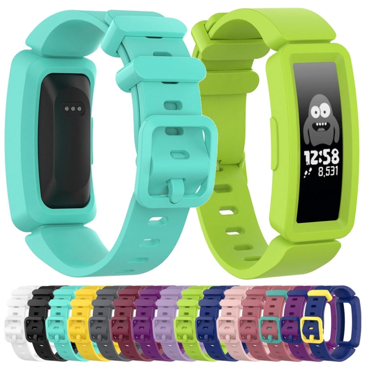 For Fitbit Inspire HR / Ace 2 Silicone Smart Watch  Watch Band(Blue + Yellow Buckle) - Smart Wear by buy2fix | Online Shopping UK | buy2fix