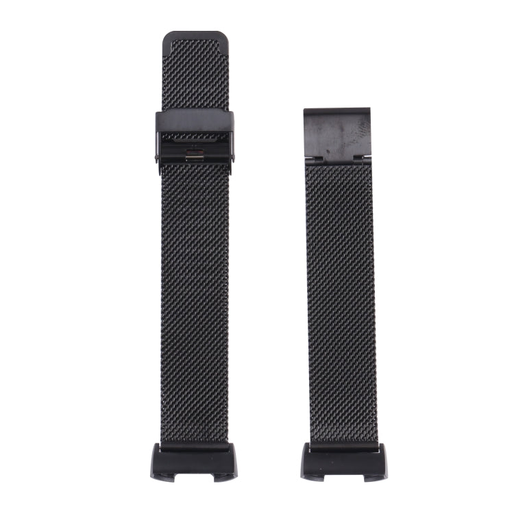 For Fitbit Charge 4 Double Insurance Buckle Milanese Watch Band(Black) - Smart Wear by buy2fix | Online Shopping UK | buy2fix