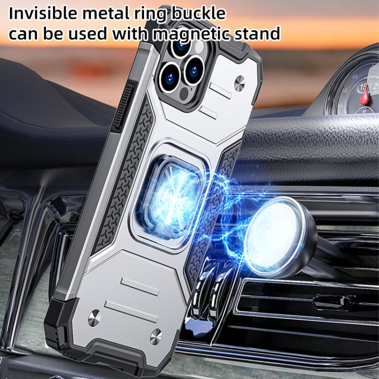 For iPhone 12 Pro WK WTP-012 Shockproof PC + TPU + Metal Phone Case with Ring Holder(Silver) - iPhone 12 / 12 Pro Cases by WK | Online Shopping UK | buy2fix