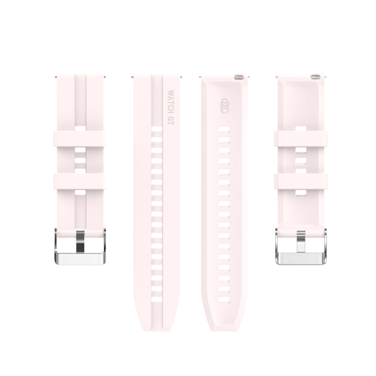 For Huawei Watch GT 3 42mm 20mm Silicone Silver Buckle Watch Band(Quicksand Pink) - Smart Wear by buy2fix | Online Shopping UK | buy2fix