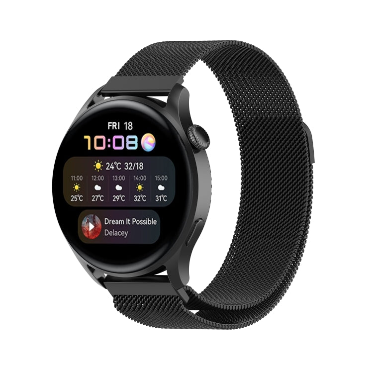 For Huawei Watch GT 3 46mm/GT Runner 22mm Milan Metal Watch Band(Black) - Smart Wear by buy2fix | Online Shopping UK | buy2fix