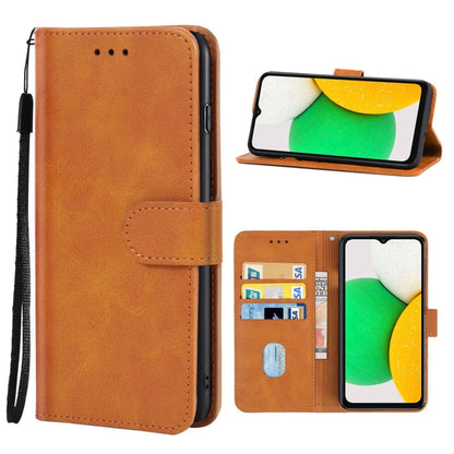 Leather Phone Case For Samsung Galaxy A03 164.27mm Version(Brown) - Galaxy Phone Cases by buy2fix | Online Shopping UK | buy2fix