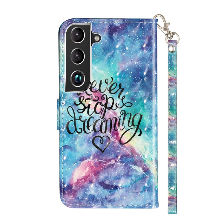 For Samsung Galaxy S22 5G 3D Pattern Horizontal Flip PU Leather Phone Case(Blue Starry Sky) - Galaxy S22 5G Cases by buy2fix | Online Shopping UK | buy2fix