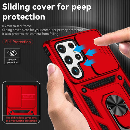 For Samsung Galaxy S22 Ultra 5G Sliding Camshield Holder Phone Case(Red) - Samsung Accessories by buy2fix | Online Shopping UK | buy2fix
