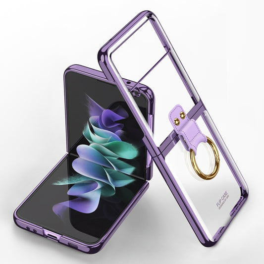 For Samsung Galaxy Z Flip3 5G GKK Phantom Electroplating Phone Case with Ring(Purple) - Galaxy Phone Cases by GKK | Online Shopping UK | buy2fix