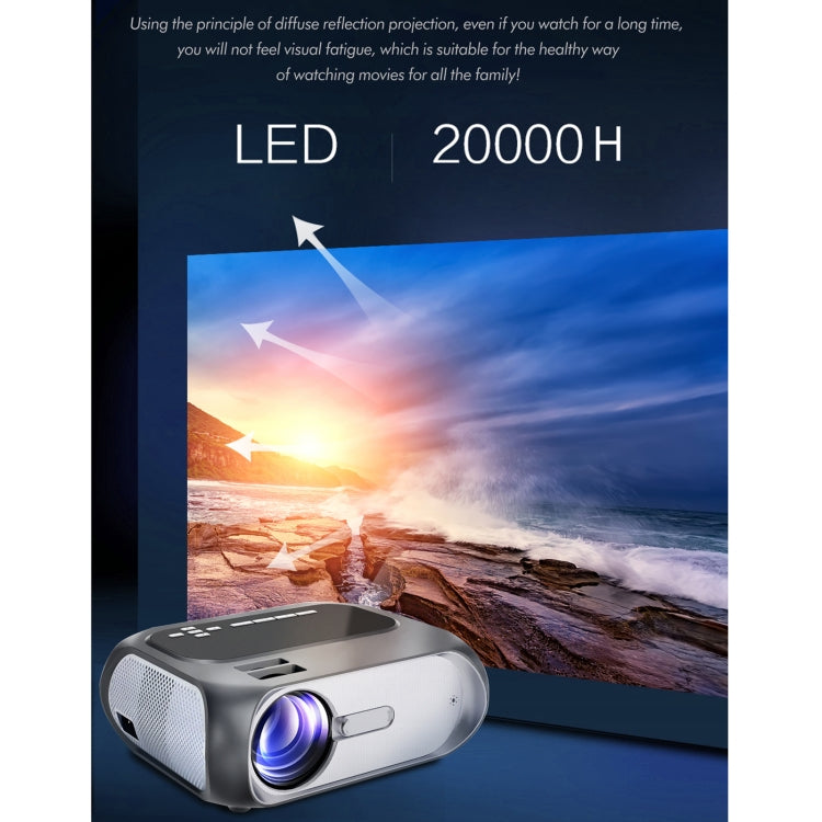 T7i 720P 200 ANSI Home Theater LED HD Digital Projector, Basic Version, US Plug(Silver Grey) - Consumer Electronics by buy2fix | Online Shopping UK | buy2fix