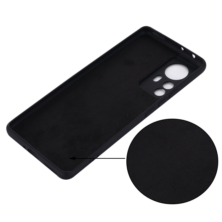 For Xiaomi 12 Pro Pure Color Liquid Silicone Phone Case(Black) - 12 Pro Cases by buy2fix | Online Shopping UK | buy2fix