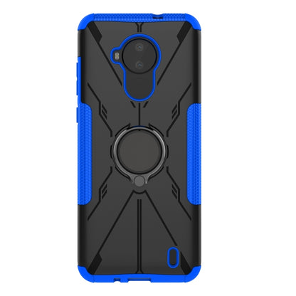 For Nokia C30 Armor Bear Shockproof PC + TPU Phone Protective Case with Ring Holder(Blue) - Mobile Accessories by buy2fix | Online Shopping UK | buy2fix