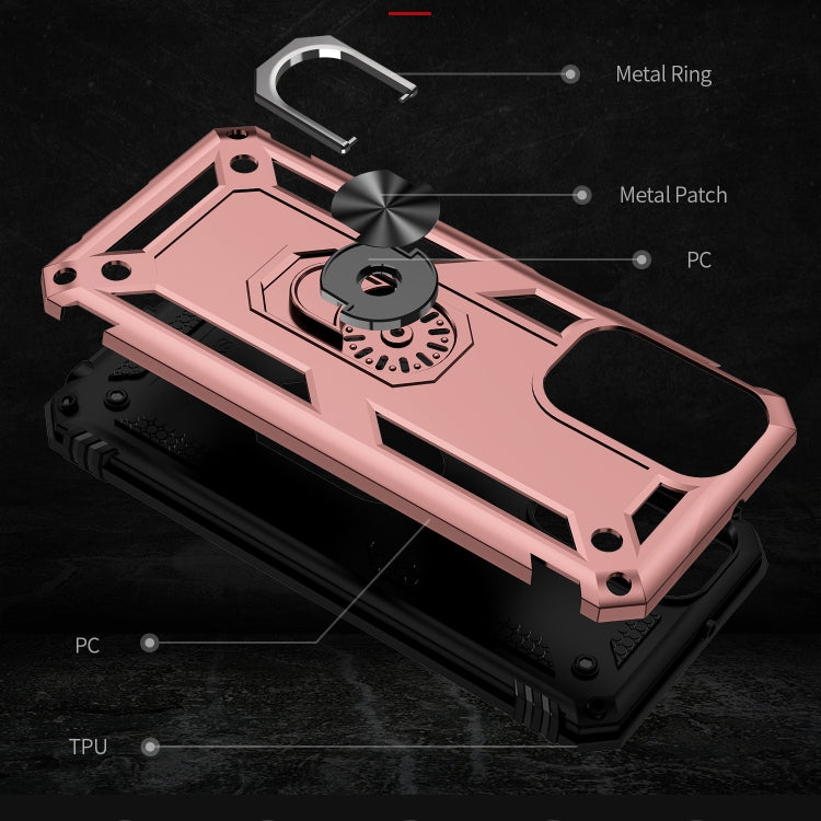 For Samsung Galaxy A23 Shockproof TPU + PC Phone Case with Holder(Rose Gold) - Samsung Accessories by buy2fix | Online Shopping UK | buy2fix