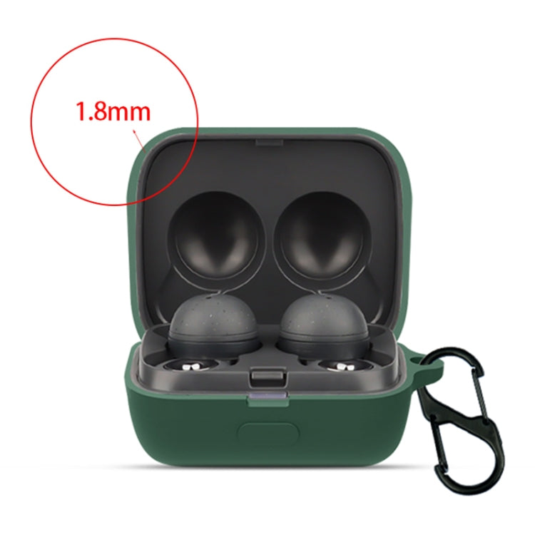 Solid Color Earphone Protective Case For Sony LinkBuds(Dark Green) - Sony Earphone Case by buy2fix | Online Shopping UK | buy2fix