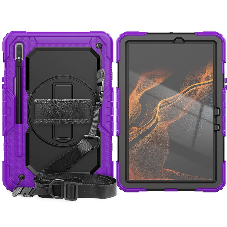 For Samsung Galaxy Tab S8 11 inch SM-X700 Silicone + PC Tablet Case(Purple+Black) - Galaxy Tab S8 Cases by buy2fix | Online Shopping UK | buy2fix