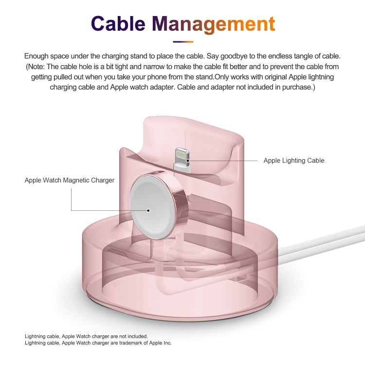 A001 3 In 1 Silicone Charging Holder for iPhone / iWatch / AirPods(Pink) - Apple Accessories by buy2fix | Online Shopping UK | buy2fix