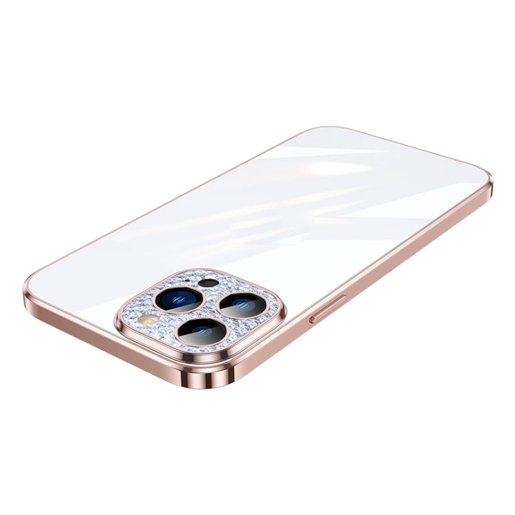 For iPhone 12 Pro Max SULADA Diamond Lens Protector Plated Frosted Case(Pink) - iPhone 12 Pro Max Cases by SULADA | Online Shopping UK | buy2fix