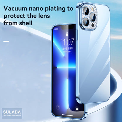 For iPhone 12 Pro Max SULADA Diamond Lens Protector Plated Frosted Case(Sierra Blue) - iPhone 12 Pro Max Cases by SULADA | Online Shopping UK | buy2fix