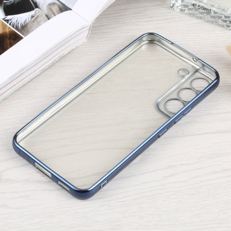 For Samsung Galaxy S22 5G SULADA Electroplating Shockproof Ultra-thin Matte TPU Phone Case(Blue) - Galaxy S22 5G Cases by SULADA | Online Shopping UK | buy2fix