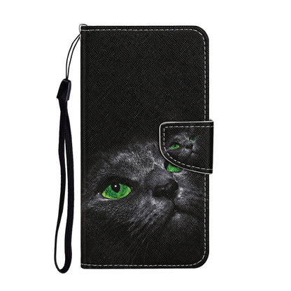 For Xiaomi Redmi 10C Colored Drawing Pattern Flip Leather Case(Black Cat) - Xiaomi Cases by buy2fix | Online Shopping UK | buy2fix