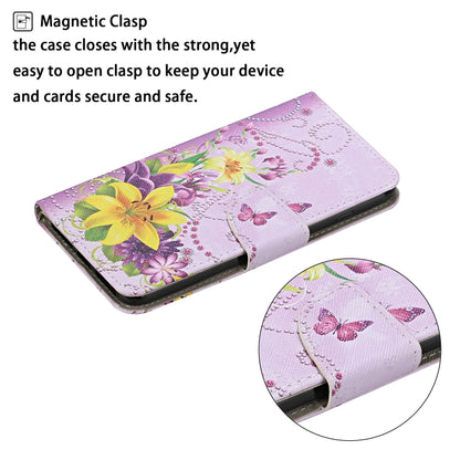 For Xiaomi Redmi 10C Colored Drawing Pattern Flip Leather Case(Yellow Flower Butterfly) - Xiaomi Cases by buy2fix | Online Shopping UK | buy2fix