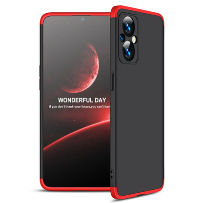 For OPPO Reno7 Z 5G / A96 5G / Reno7 Lite / F21 Pro 5G / OnePlus Nord N20 5G GKK Three Stage Splicing Full Coverage PC Phone Case(Black Red) - OPPO Cases by GKK | Online Shopping UK | buy2fix