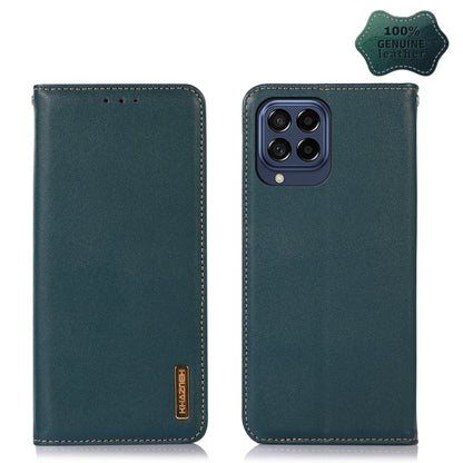 For Samsung Galaxy M53 5G KHAZNEH Nappa Top Layer Cowhide Leather Phone Case(Green) - Galaxy Phone Cases by buy2fix | Online Shopping UK | buy2fix