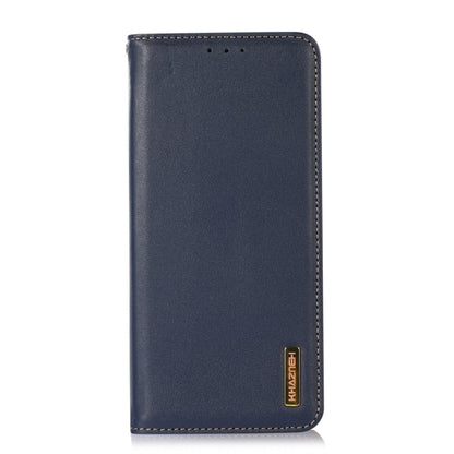 For Samsung Galaxy S21 FE 5G KHAZNEH Nappa Top Layer Cowhide Leather Phone Case(Blue) - Galaxy Phone Cases by buy2fix | Online Shopping UK | buy2fix