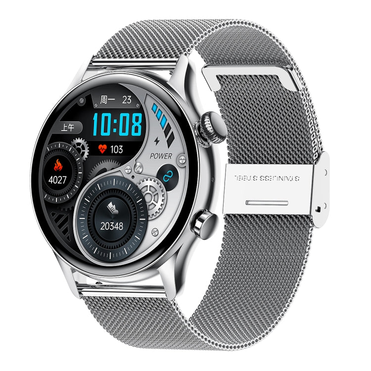 HK8Pro 1.36 inch AMOLED Screen Steel Strap Smart Watch, Support NFC Function / Blood Oxygen Monitoring(Silver) - Smart Wear by buy2fix | Online Shopping UK | buy2fix