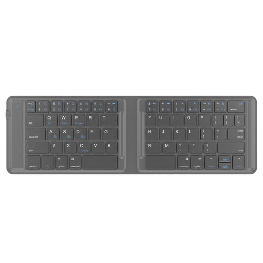 G2104 Leather Foldable Bluetooth Keyboard(Grey) - Wireless Keyboard by buy2fix | Online Shopping UK | buy2fix