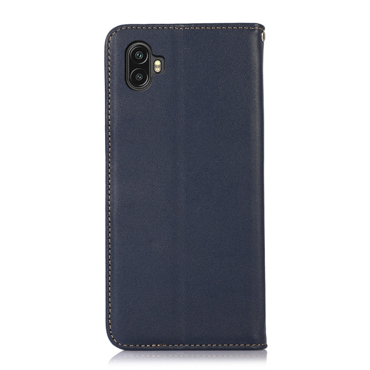 For Samsung Galaxy Xcover6 Pro KHAZNEH Nappa Top Layer Cowhide Leather Phone Case(Blue) - Galaxy Phone Cases by buy2fix | Online Shopping UK | buy2fix