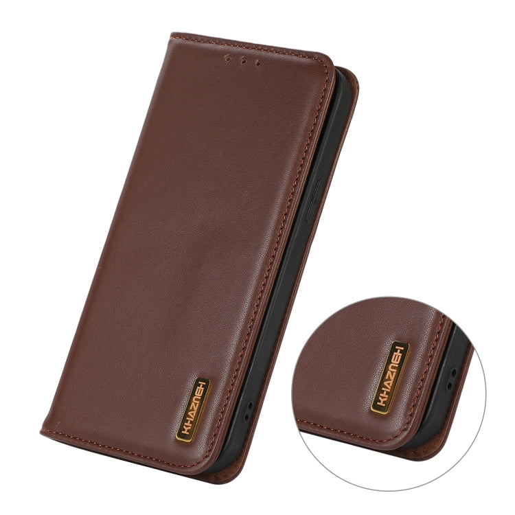 For Samsung Galaxy Xcover6 Pro KHAZNEH Nappa Top Layer Cowhide Leather Phone Case(Brown) - Galaxy Phone Cases by buy2fix | Online Shopping UK | buy2fix