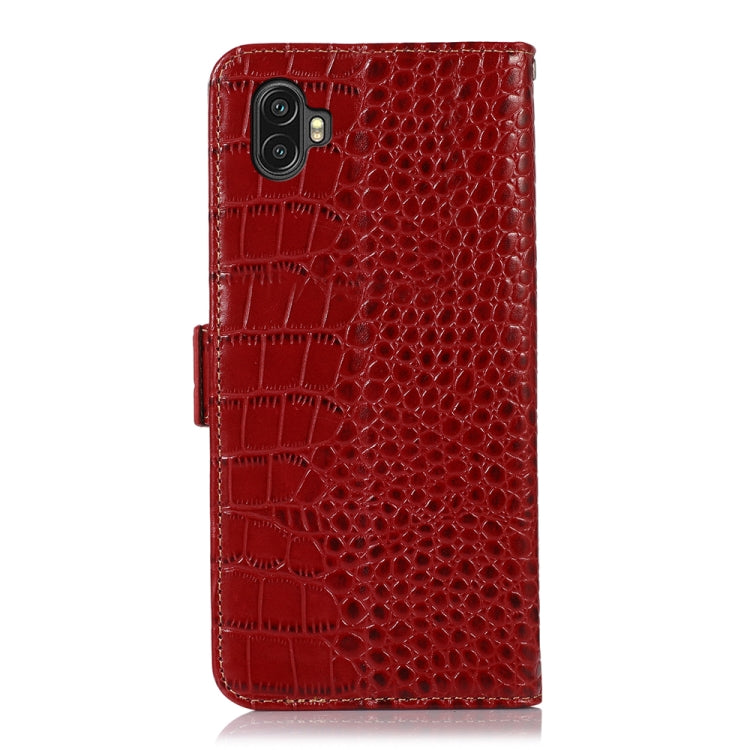 For Samsung Galaxy Xcover6 Pro Crocodile Top Layer Cowhide Leather Phone Case(Red) - Galaxy Phone Cases by buy2fix | Online Shopping UK | buy2fix