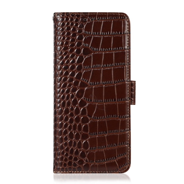 For Samsung Galaxy Xcover6 Pro Crocodile Top Layer Cowhide Leather Phone Case(Brown) - Galaxy Phone Cases by buy2fix | Online Shopping UK | buy2fix