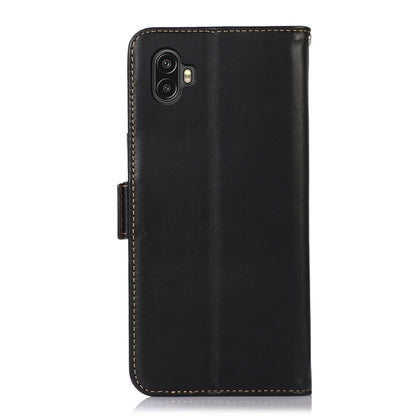 For Samsung Galaxy Xcover6 Pro Crazy Horse Top Layer Cowhide Leather Phone Case(Black) - Galaxy Phone Cases by buy2fix | Online Shopping UK | buy2fix