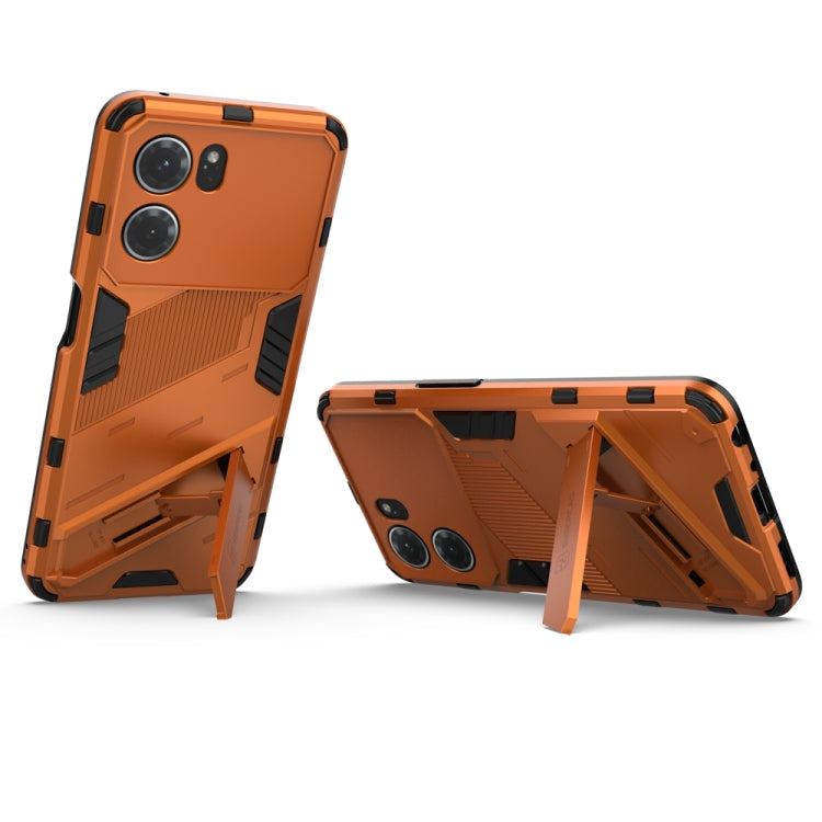 For OPPO K10 5G China Punk Armor 2 in 1 PC + TPU Shockproof Phone Case with Invisible Holder(Orange) - OPPO Cases by buy2fix | Online Shopping UK | buy2fix