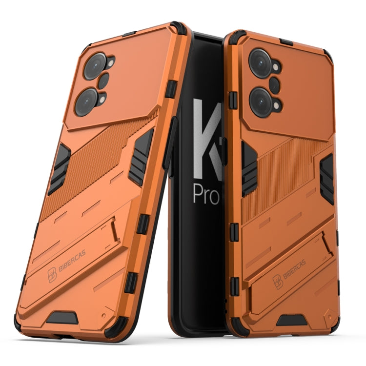 For OPPO K10 Pro 5G China Punk Armor 2 in 1 PC + TPU Shockproof Phone Case with Invisible Holder(Orange) - OPPO Cases by buy2fix | Online Shopping UK | buy2fix