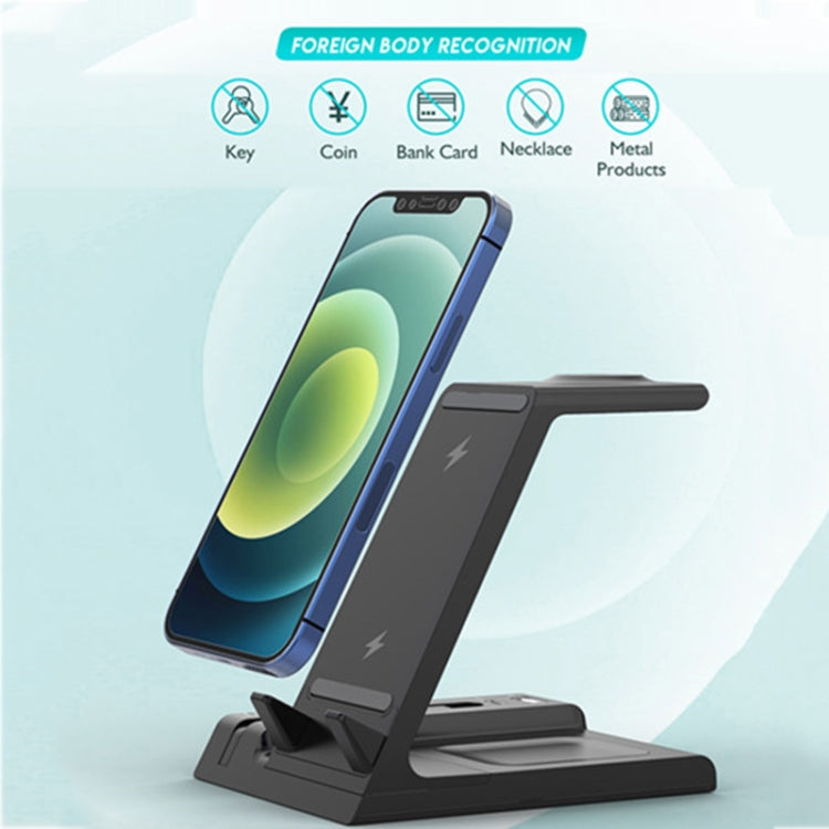 D2 15W Max 6 in 1 Multifunction Fast Wireless Charger Holder(Black) - Apple Accessories by buy2fix | Online Shopping UK | buy2fix