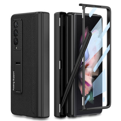 For Samsung Galaxy Z Fold3 5G GKK Magnetic Hinge Plain Leather Phone Flip Case with Pen Box(Cross Texture) - Galaxy Phone Cases by GKK | Online Shopping UK | buy2fix