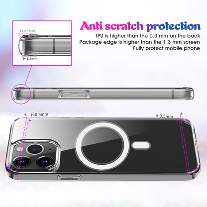 For iPhone 14 Plus Magsafe Clear Acrylic PC +TPU Phone Case  (Transparent) - iPhone 14 Plus Cases by buy2fix | Online Shopping UK | buy2fix
