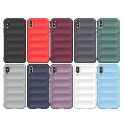 For iPhone X / XS Magic Shield TPU + Flannel Phone Case(Dark Blue) - Apple Accessories by buy2fix | Online Shopping UK | buy2fix