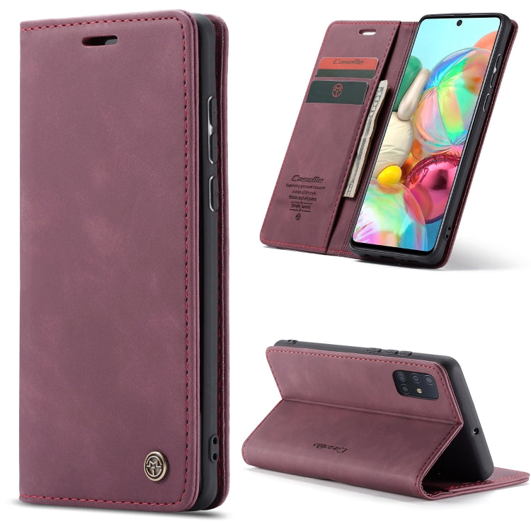 For Galaxy A71 CaseMe Multifunctional Horizontal Flip Leather Case, with Card Slot & Holder & Wallet(Wine Red) - Samsung Accessories by CaseMe | Online Shopping UK | buy2fix