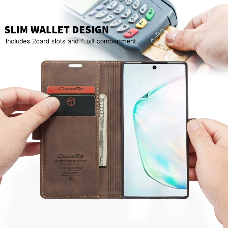 For Galaxy A81 / Note 10 Lite CaseMe Multifunctional Horizontal Flip Leather Case, with Card Slot & Holder & Wallet(Coffee) - Galaxy Phone Cases by CaseMe | Online Shopping UK | buy2fix