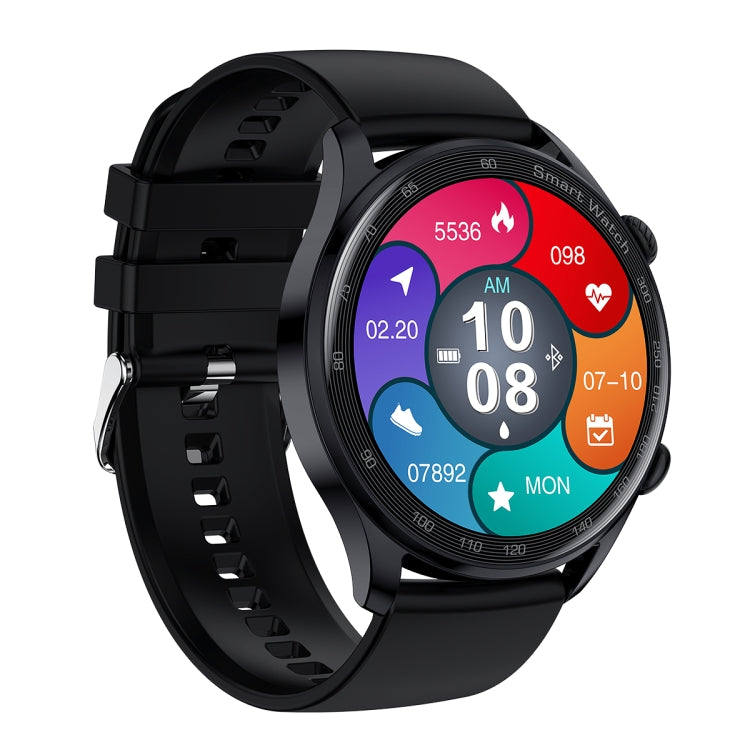 AK32 1.36 inch IPS Touch Screen Smart Watch, Support Bluetooth Calling/Blood Oxygen Monitoring,Style: Silicone Watch Band(Black) - Smart Wear by buy2fix | Online Shopping UK | buy2fix