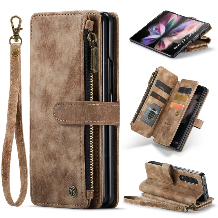 For Samsung Galaxy Z Fold3 5G CaseMe C30 Multifunctional Phone Leather Phone Case(Brown) - Samsung Accessories by CaseMe | Online Shopping UK | buy2fix