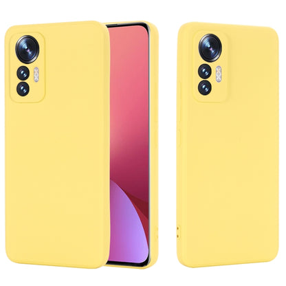 For Xiaomi 12 Lite Solid Color Liquid Silicone Full Coverage Phone Case(Yellow) - Xiaomi Accessories by buy2fix | Online Shopping UK | buy2fix