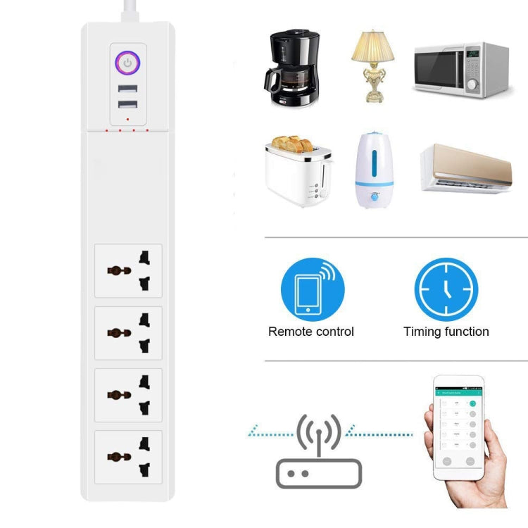 WiFi 10A SM-SO306-M 4 Holes + 2 USB Multi-purpose Smart Power Strip(UK Plug) - Consumer Electronics by buy2fix | Online Shopping UK | buy2fix