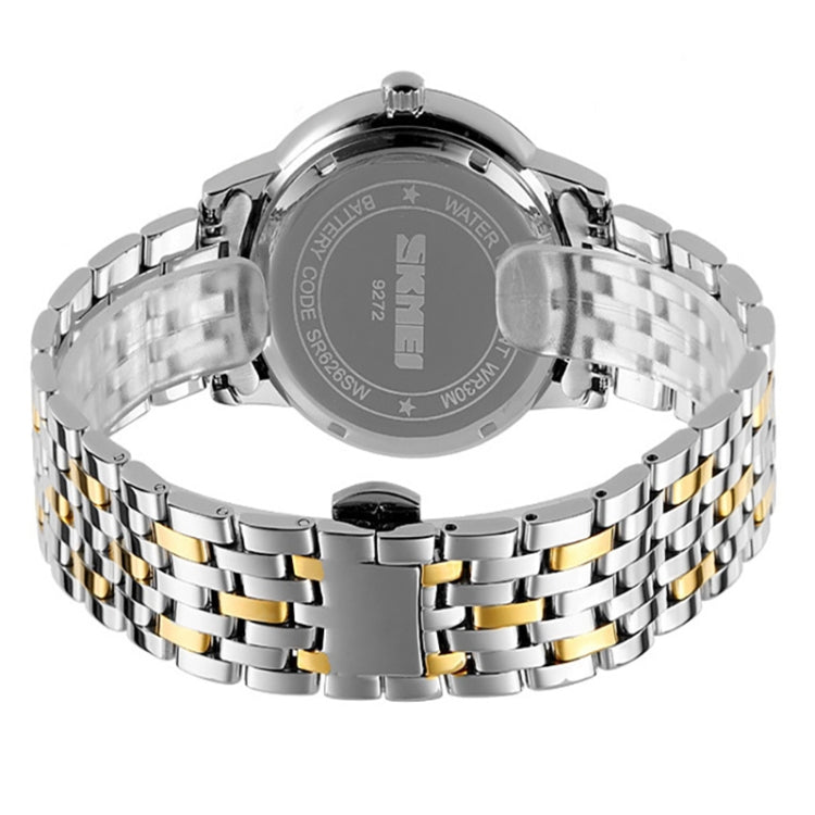 SKMEI 9272 Stainless Steel Buckle Strap Waterproof Quartz Watch Women(Silver Shell Silver Surface) - Alloy Watches by SKMEI | Online Shopping UK | buy2fix