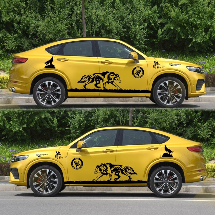 2 PCS/Set D-180 Wolf Totem Pattern Car Modified Decorative Sticker(Black) - In Car by buy2fix | Online Shopping UK | buy2fix