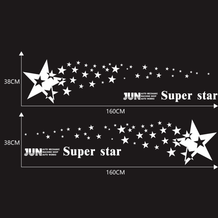 2 PCS/Set D-207 Star Pattern Car Modified Decorative Sticker(White) - In Car by buy2fix | Online Shopping UK | buy2fix