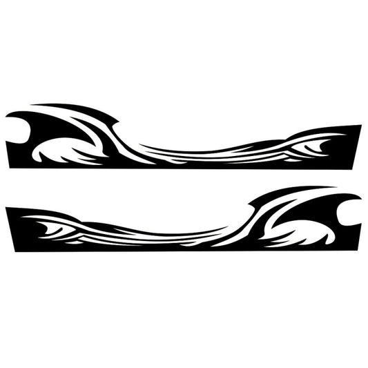 2 PCS/Set D-467 Waves Pattern Car Modified Decorative Sticker(Black) - In Car by buy2fix | Online Shopping UK | buy2fix