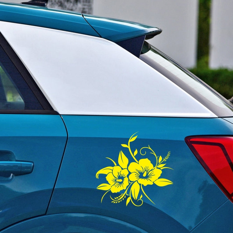 D-798 Flowers Bloom Pattern Car Modified Decorative Sticker(Yellow) - In Car by buy2fix | Online Shopping UK | buy2fix